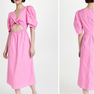 WAYF Peggy Twist Cut-Out Midi Dress - M